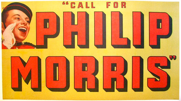 1930's Phillip Morris "Johnny" Vintage Cigarette Poster Sign