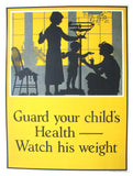 1920's 'Guard Your Children's Weight' Dairy Advertising Poster