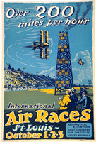 1923 Air Race Original Vintage St. Louis Aviation Biplane Poster