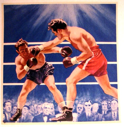 1940's Gus Lesnevich & Freddie Mills Vintage Boxing Poster Print Small