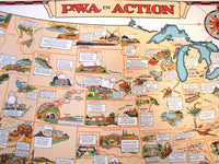 1930's PWA Public Works Administration Vintage WPA era Poster Map