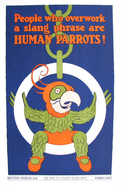 1937 Hope of a Nation Vintage Parrot Bird WPA era Poster